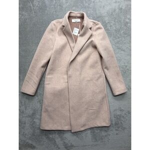 Love Tree Coat Womens M Pink Overcoat Collared Single-Breasted Mid-Length